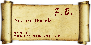 Putnoky Bennó névjegykártya